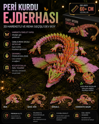 Peri Kurdu Ejderhası 3D Hareketli ve Renk Geçişli Dev Boy